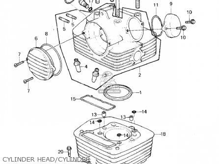 CYLINDER HEAD/CYLINDER - KLX250A1 KLX250 1979