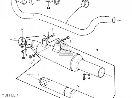 MUFFLER - KLX250A1 KLX250 1979