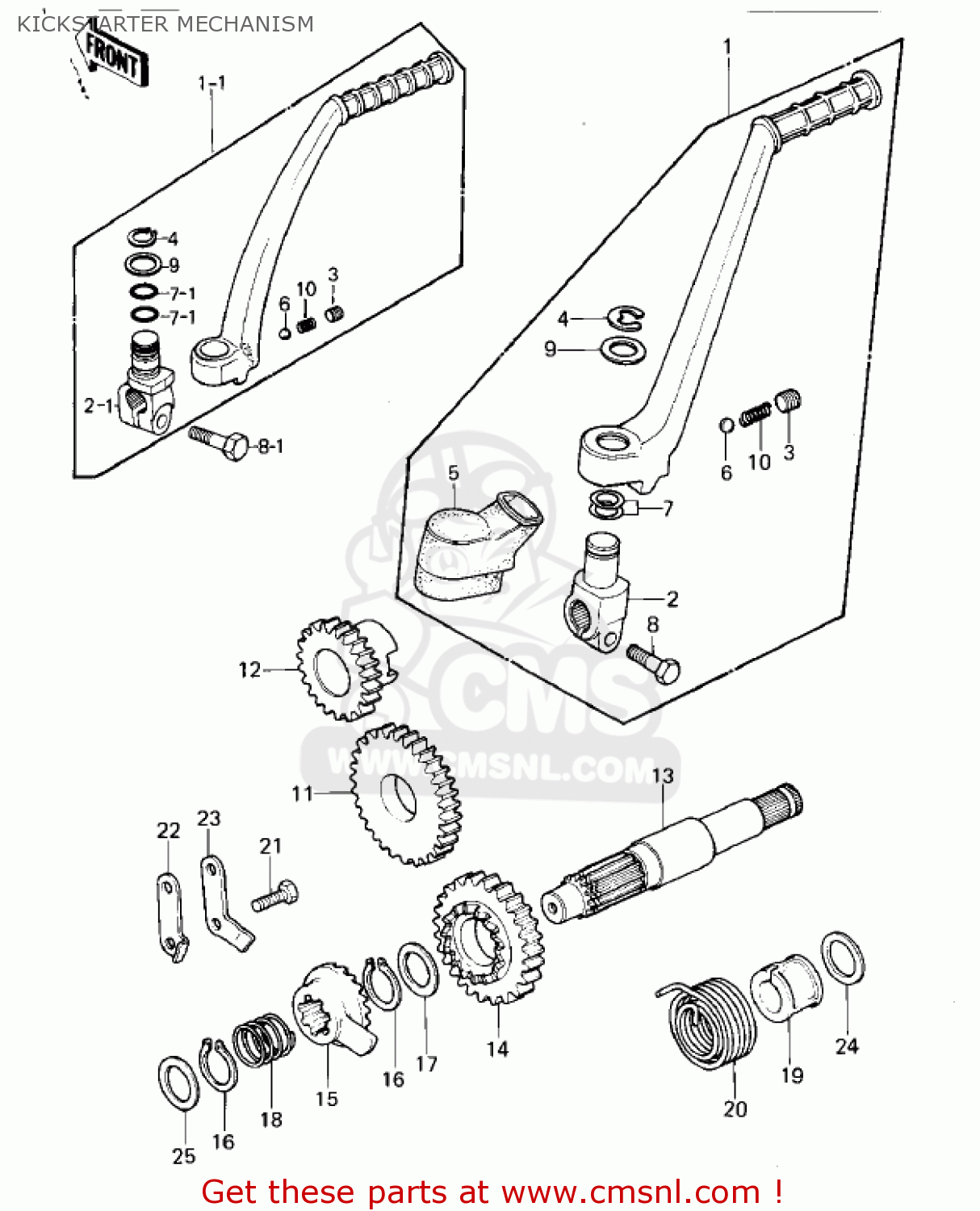 KICKSTARTER MECHANISM KLX250A2 KLX250 1980