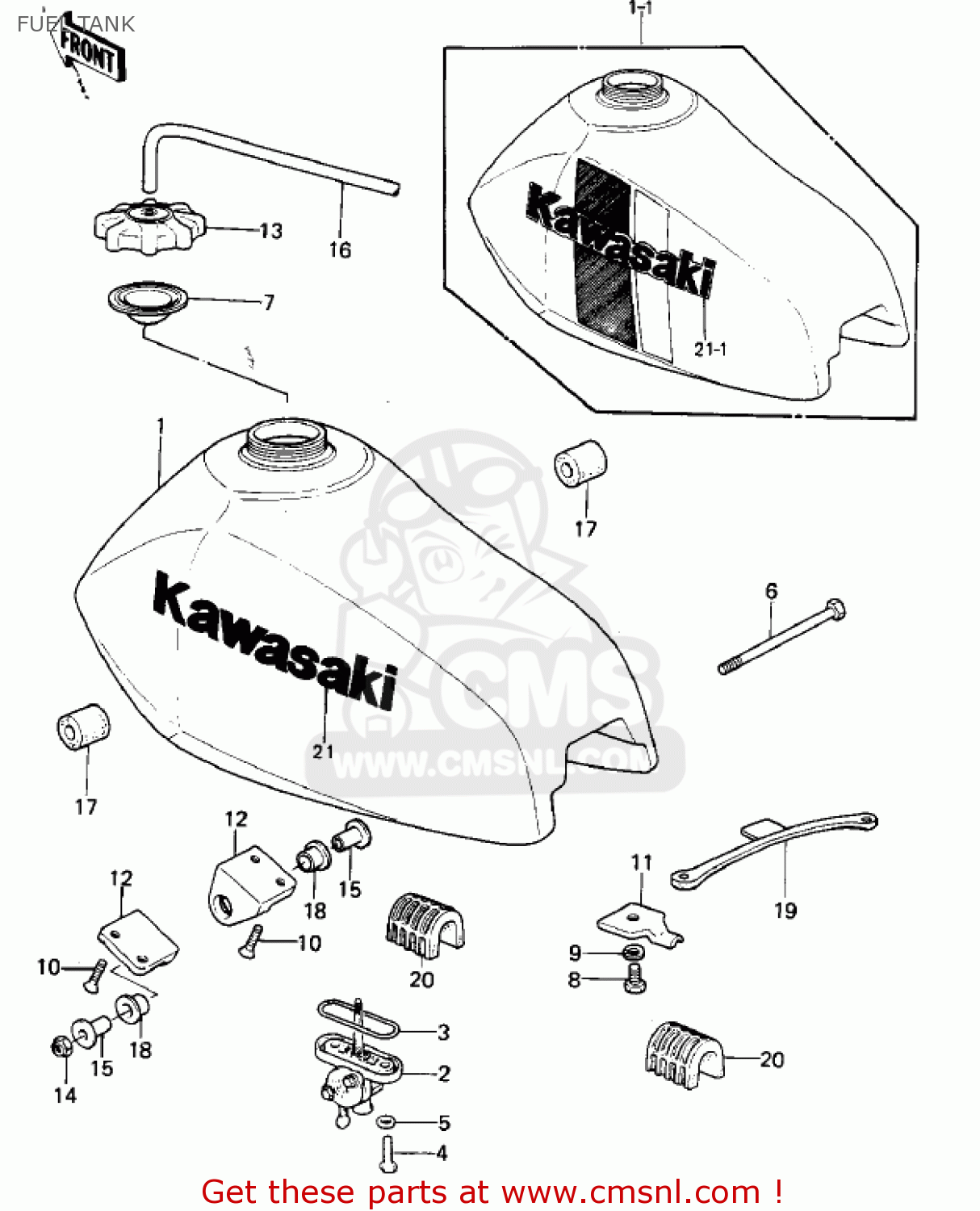 FUEL TANK KLX250A2 KLX250 1980