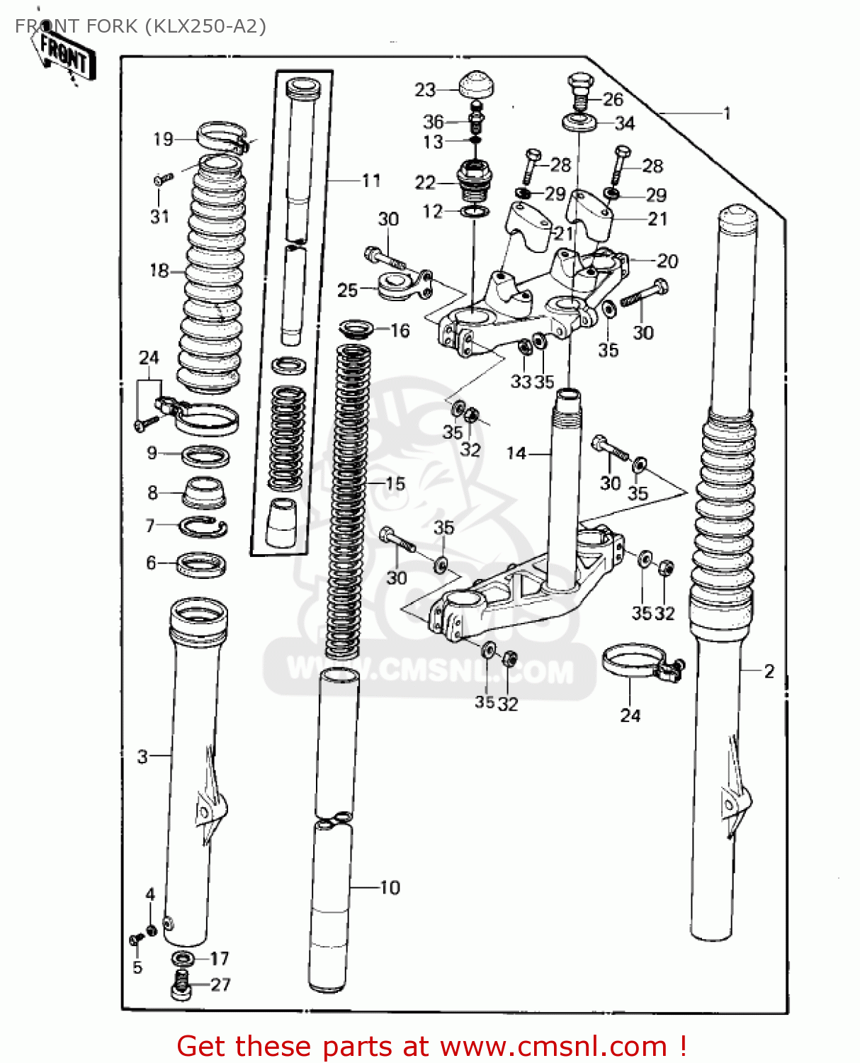 FRONT FORK (KLX250-A2) KLX250A2 KLX250 1980