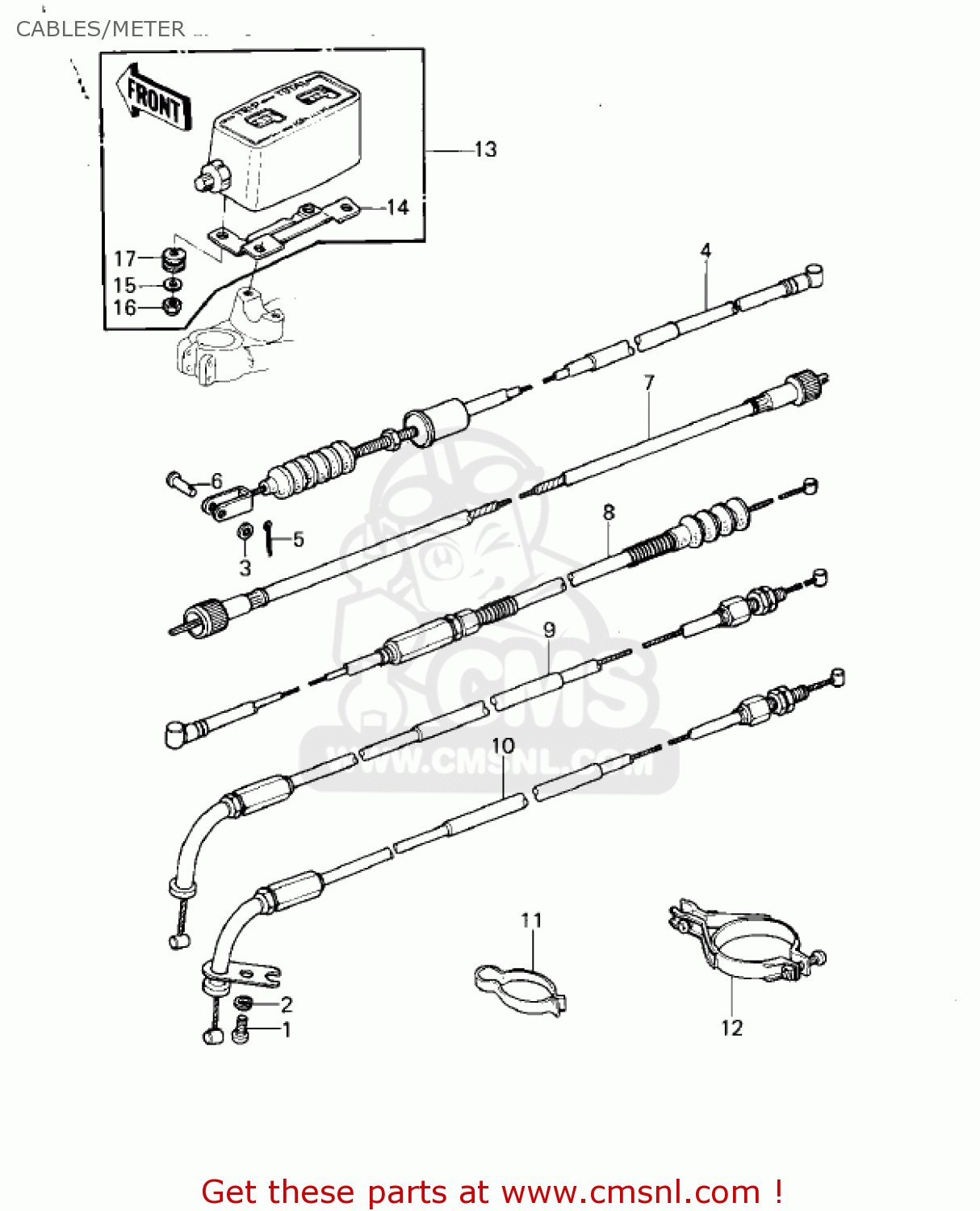 CABLES/METER KLX250A2 KLX250 1980