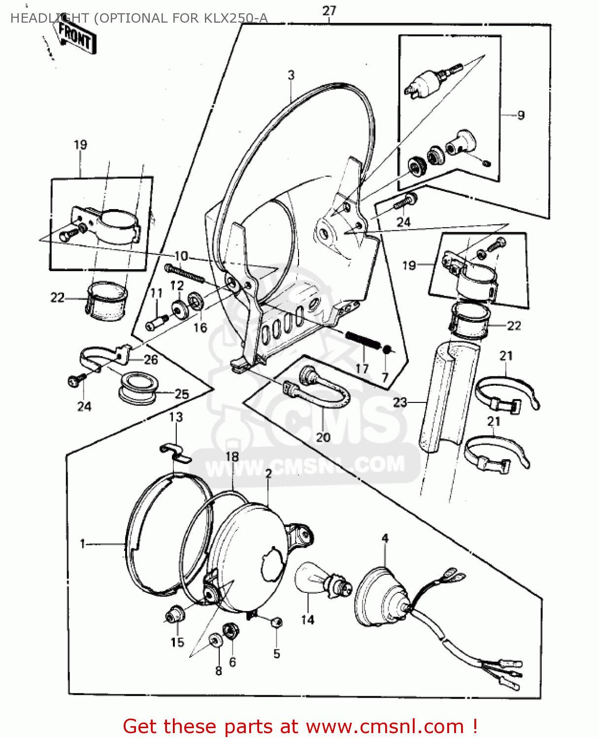 HEADLIGHT (OPTIONAL FOR KLX250-A KLX250A2 KLX250 1980