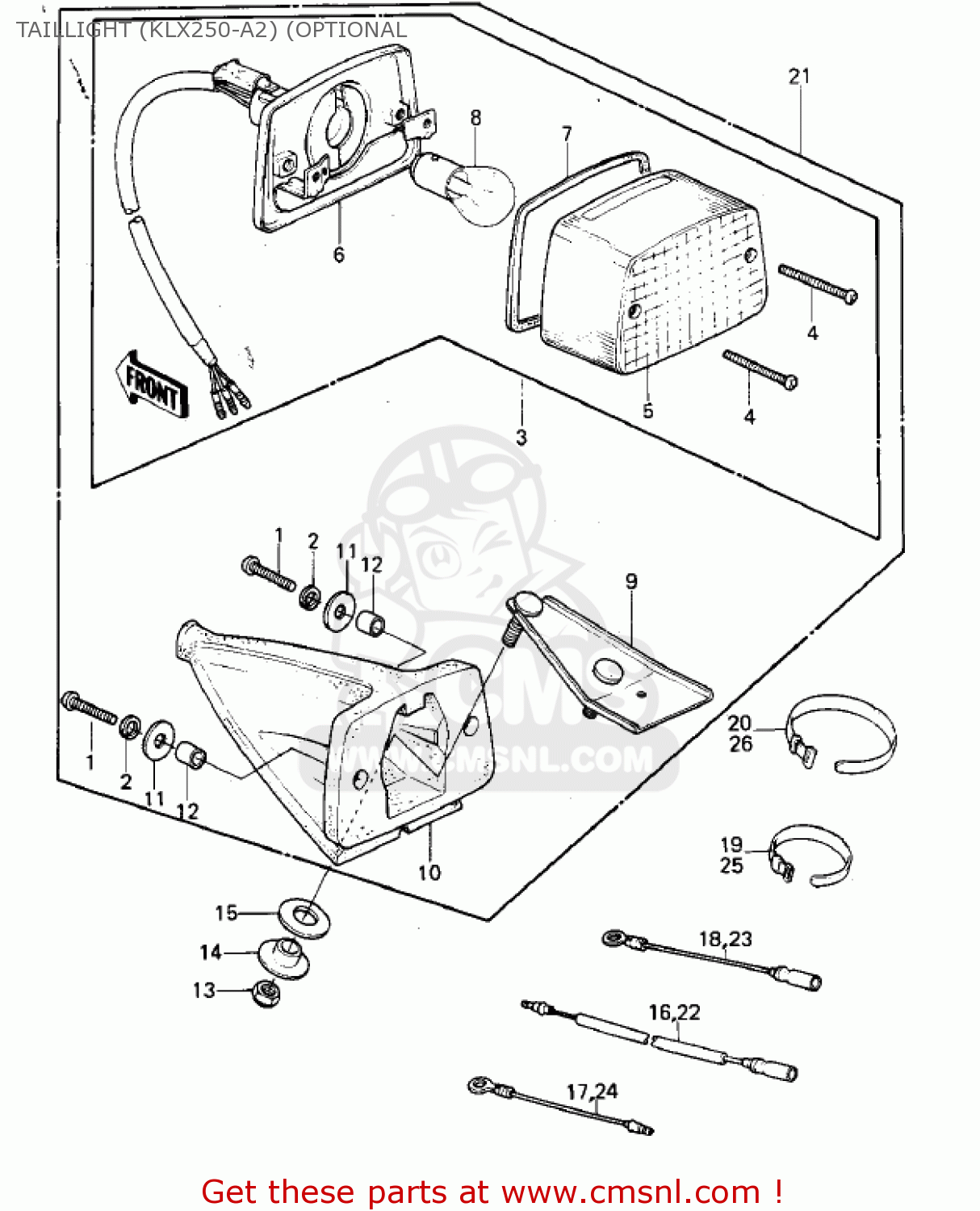 TAILLIGHT (KLX250-A2) (OPTIONAL KLX250A2 KLX250 1980