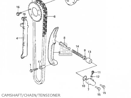 CAMSHAFT/CHAIN/TENSIONER - KLX250A2 KLX250 1980