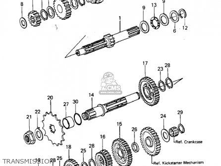 TRANSMISSION - KLX250A2 KLX250 1980