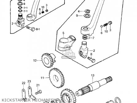 KICKSTARTER MECHANISM - KLX250A2 KLX250 1980