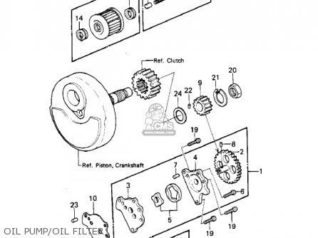 OIL PUMP/OIL FILTER - KLX250A2 KLX250 1980
