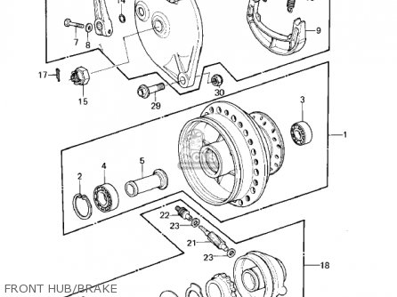 FRONT HUB/BRAKE - KLX250A2 KLX250 1980