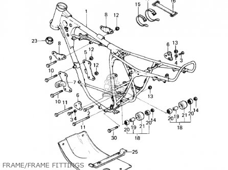 FRAME/FRAME FITTINGS - KLX250A2 KLX250 1980