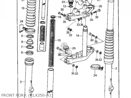 FRONT FORK (KLX250-A1) - KLX250A2 KLX250 1980