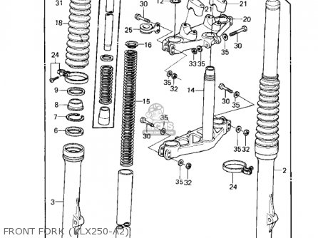 FRONT FORK (KLX250-A2) - KLX250A2 KLX250 1980