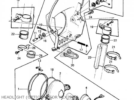HEADLIGHT (OPTIONAL FOR KLX250-A - KLX250A2 KLX250 1980