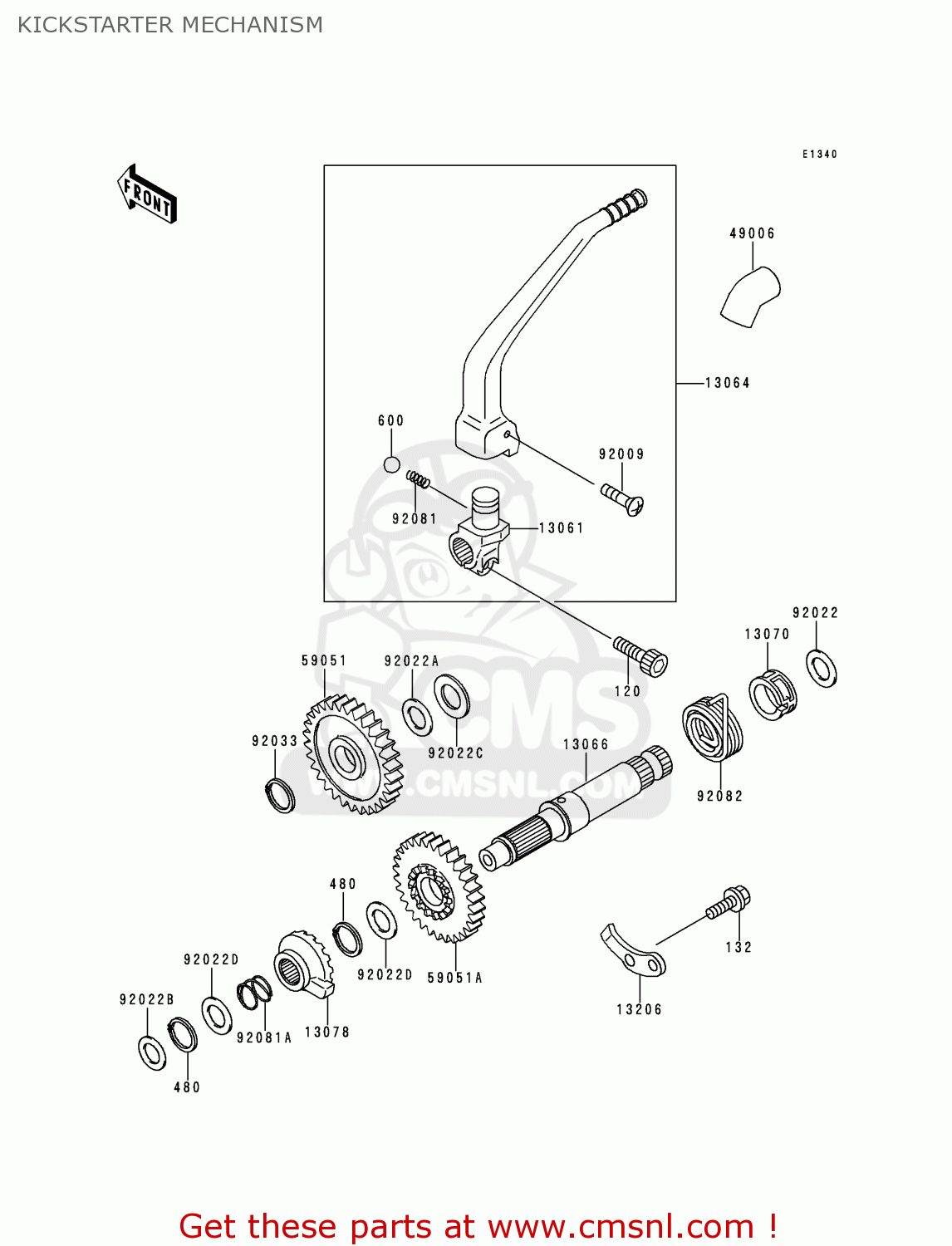 KICKSTARTER MECHANISM KLX250D1 KLX250R 1993 EUROPE UK