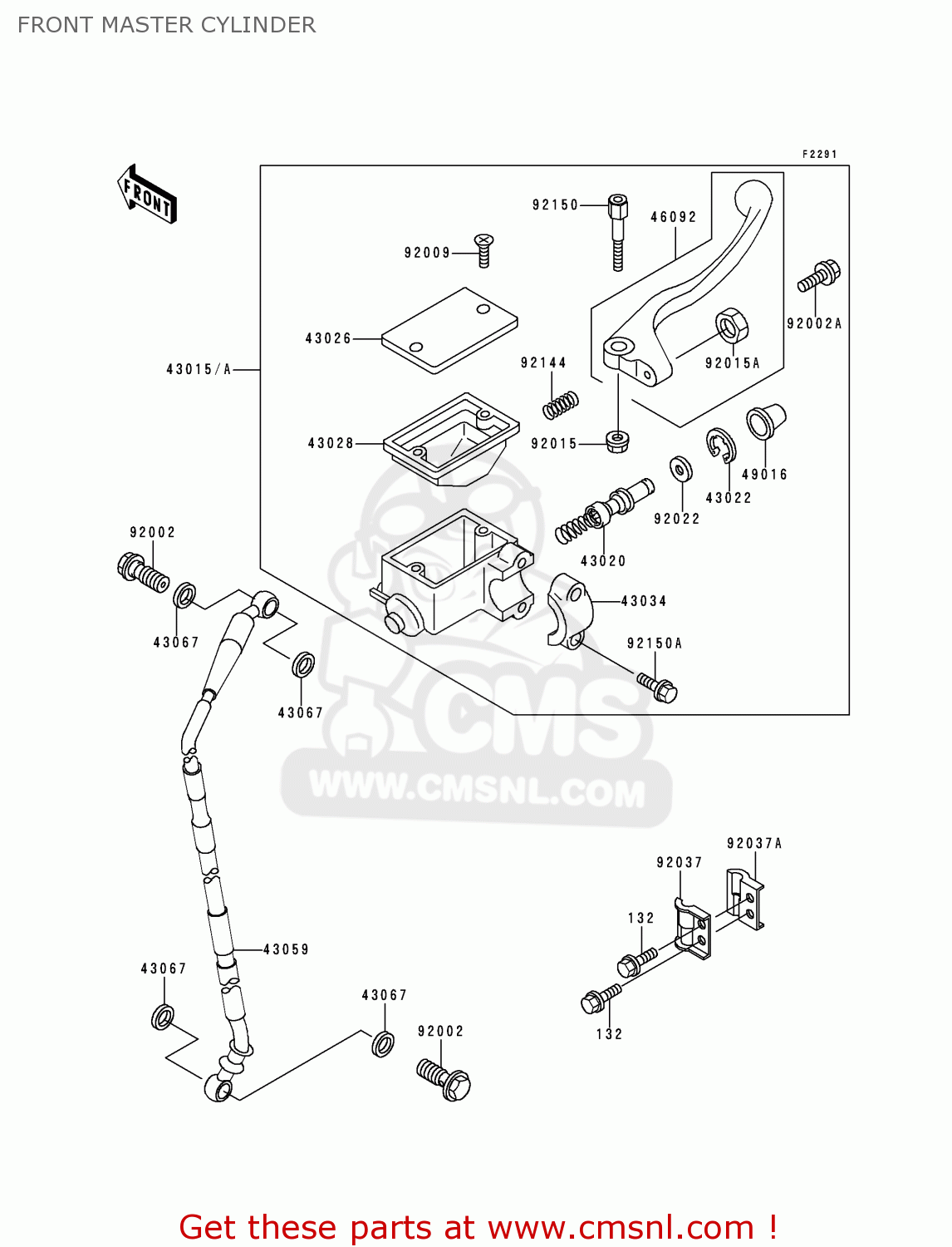FRONT MASTER CYLINDER KLX250D1 KLX250R 1993 EUROPE UK