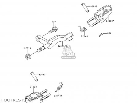 FOOTRESTS - KLX250D1 KLX250R 1993 EUROPE UK