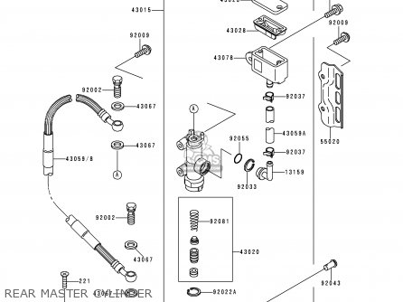 REAR MASTER CYLINDER - KLX250D1 KLX250R 1993 EUROPE UK