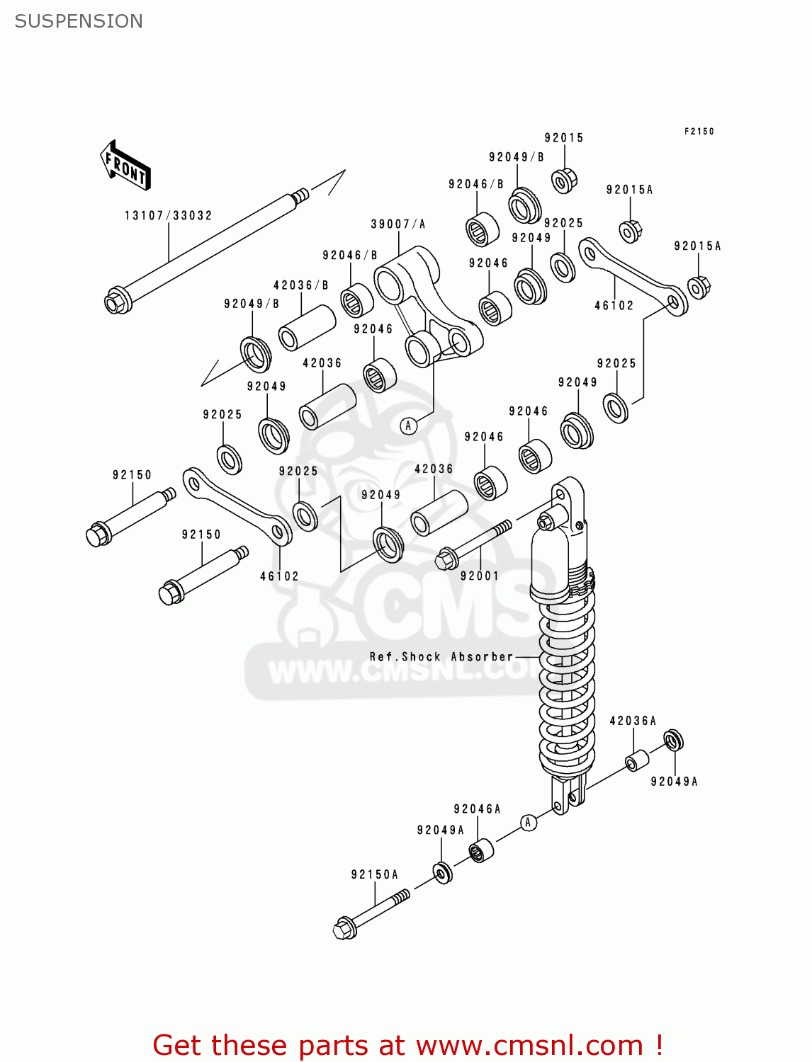 SUSPENSION KLX250D2 KLX250R 1994 EUROPE UK