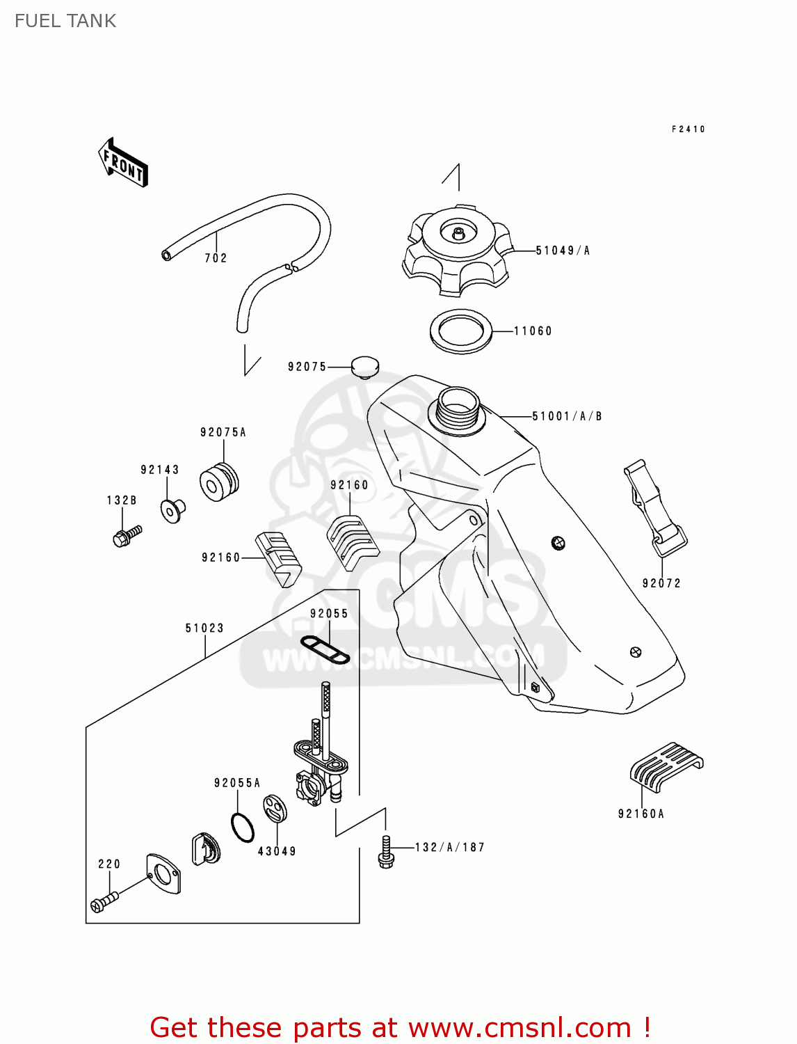 FUEL TANK KLX250D2 KLX250R 1994 EUROPE UK