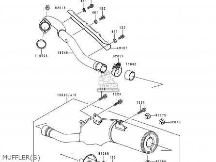 MUFFLER(S) - KLX250D2 KLX250R 1994 EUROPE UK