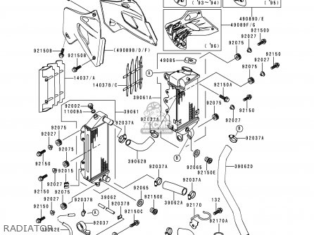 RADIATOR - KLX250D2 KLX250R 1994 EUROPE UK