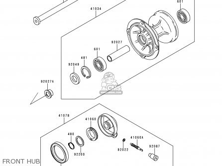 FRONT HUB - KLX250D2 KLX250R 1994 EUROPE UK