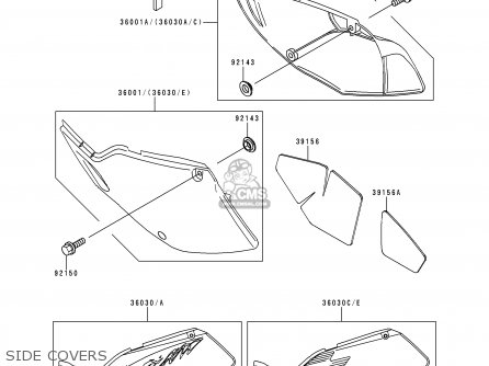 SIDE COVERS - KLX250D2 KLX250R 1994 EUROPE UK