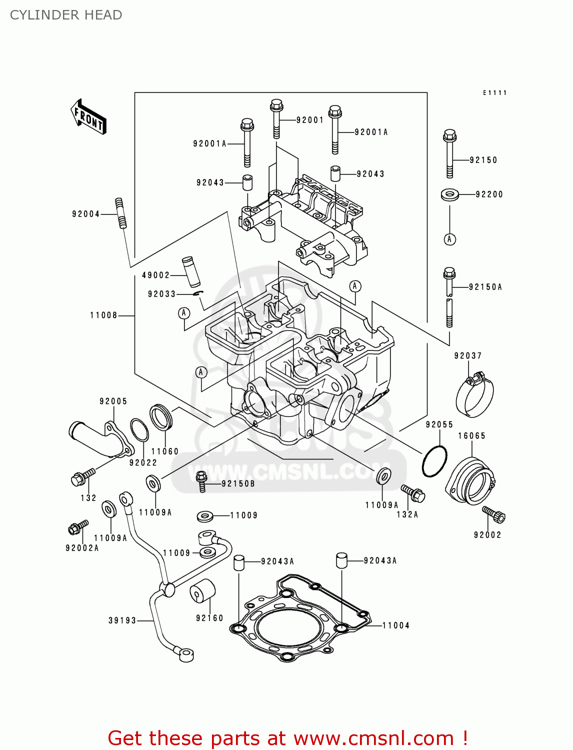 CYLINDER HEAD KLX250D2 KLXR 1994 USA