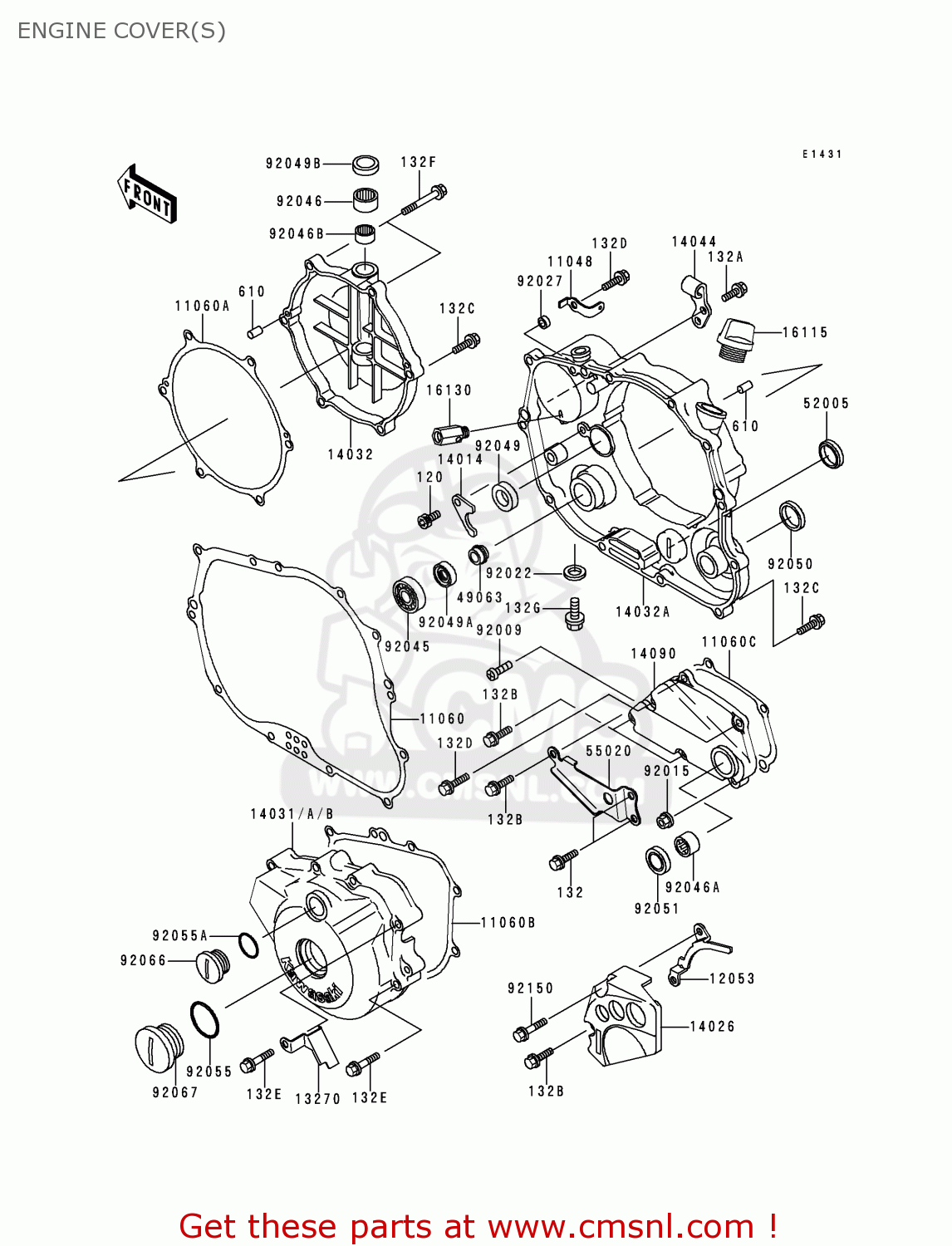 ENGINE COVER(S) KLX250D2 KLXR 1994 USA