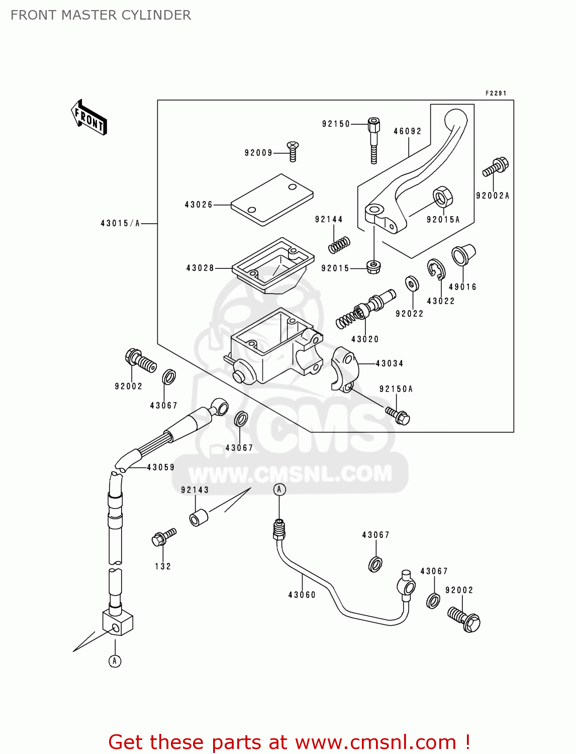 FRONT MASTER CYLINDER KLX250D2 KLXR 1994 USA