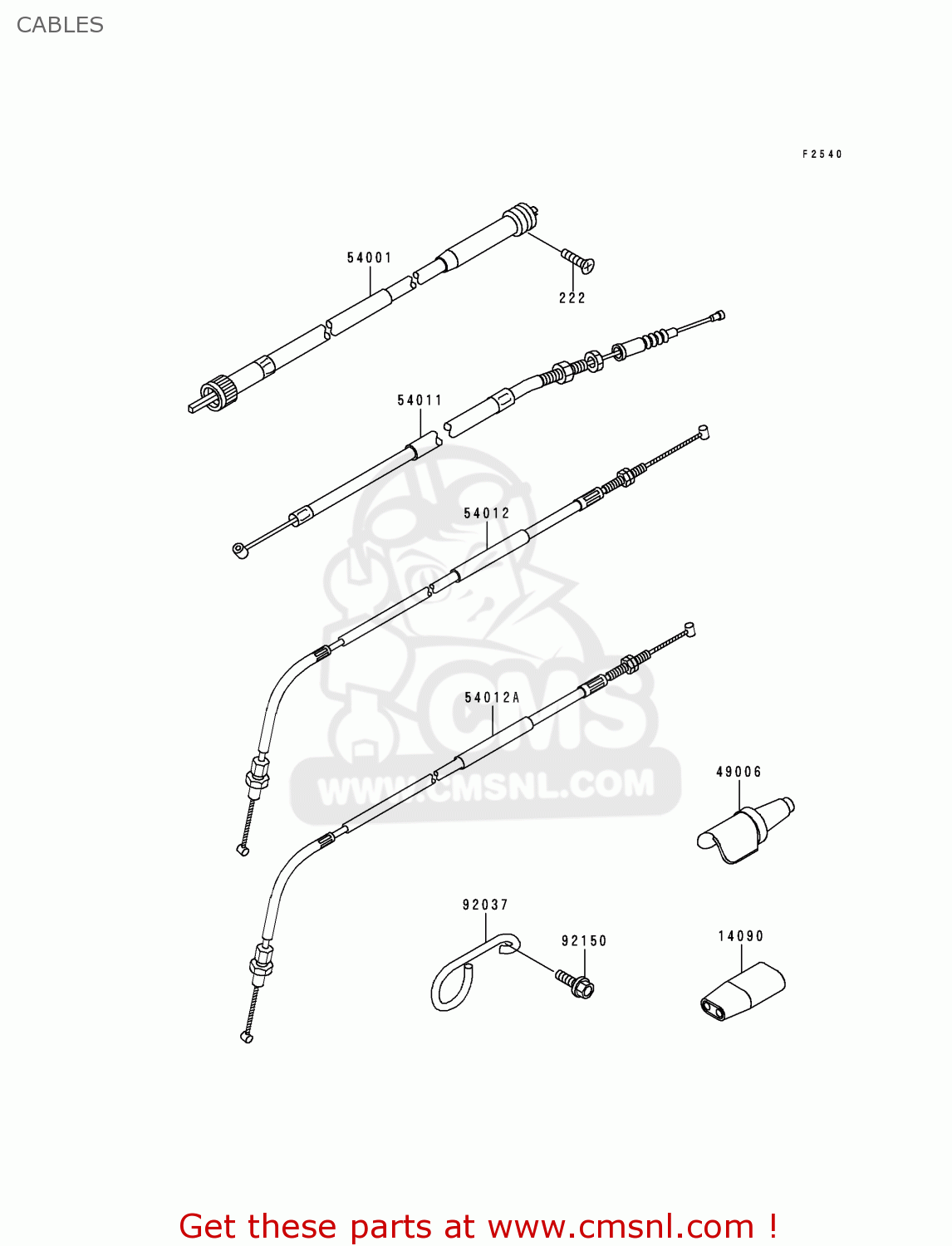 CABLES KLX250D2 KLXR 1994 USA