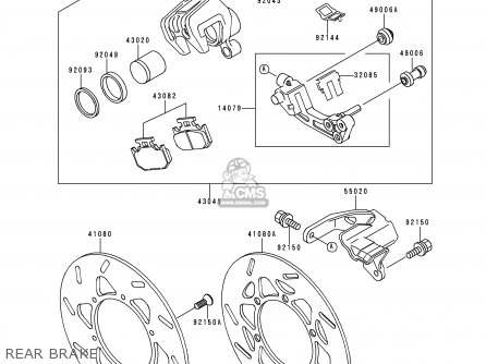 REAR BRAKE - KLX250D2 KLXR 1994 USA