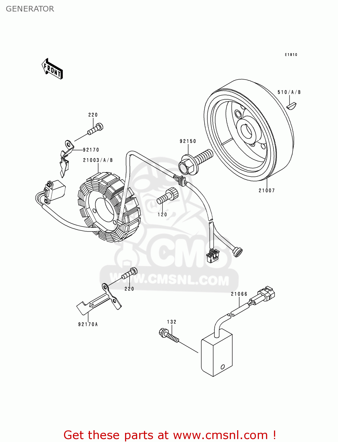 GENERATOR KLX250D3 KLX250R 1995 EUROPE UK FR