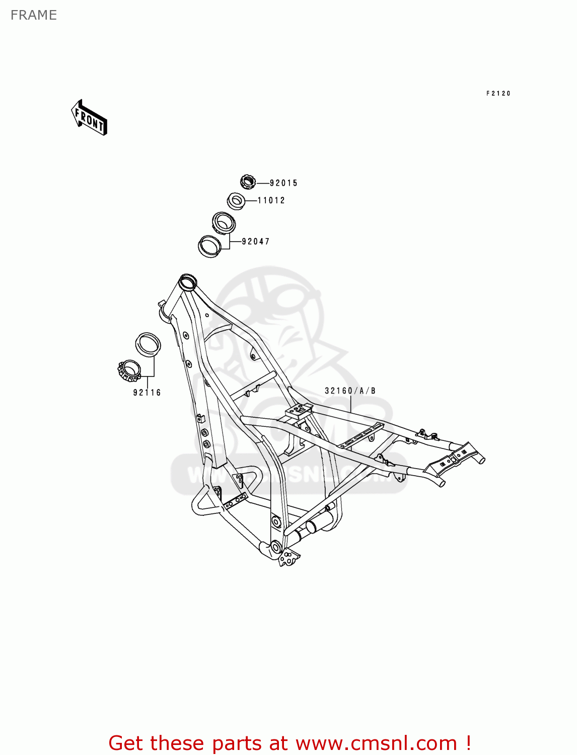 FRAME KLX250D3 KLX250R 1995 EUROPE UK FR