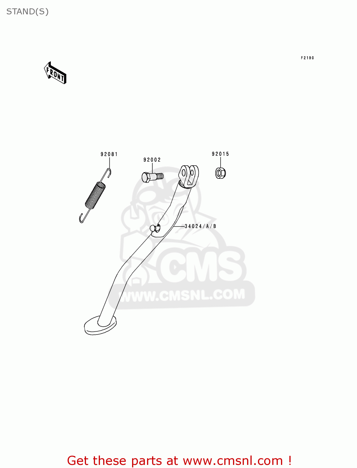 STAND(S) KLX250D3 KLX250R 1995 EUROPE UK FR