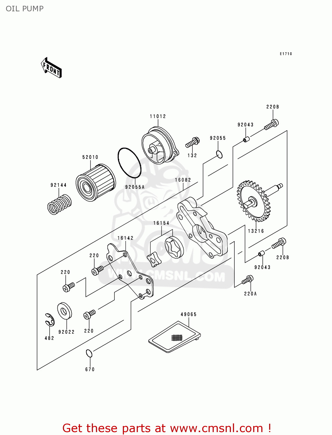 OIL PUMP KLX250D3 KLXR 1995 USA CANADA