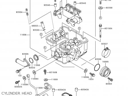 CYLINDER HEAD - KLX250D3 KLXR 1995 USA CANADA