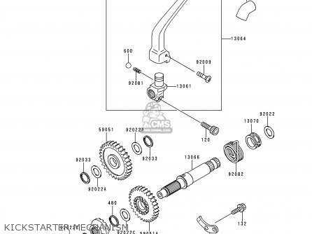 KICKSTARTER MECHANISM - KLX250D3 KLXR 1995 USA CANADA