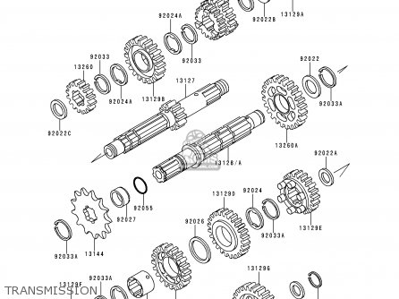 TRANSMISSION - KLX250D3 KLXR 1995 USA CANADA