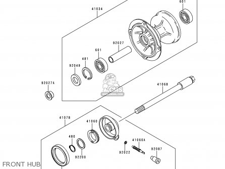 FRONT HUB - KLX250D3 KLXR 1995 USA CANADA