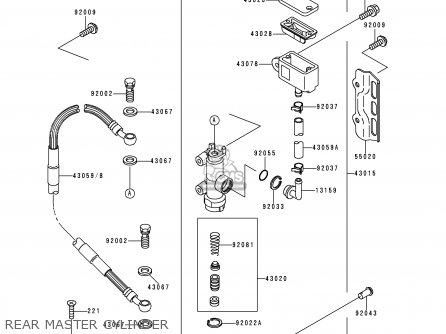 REAR MASTER CYLINDER - KLX250D3 KLXR 1995 USA CANADA