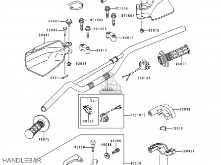 HANDLEBAR - KLX250D3 KLXR 1995 USA CANADA