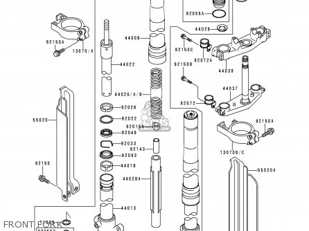 FRONT FORK - KLX250D3 KLXR 1995 USA CANADA