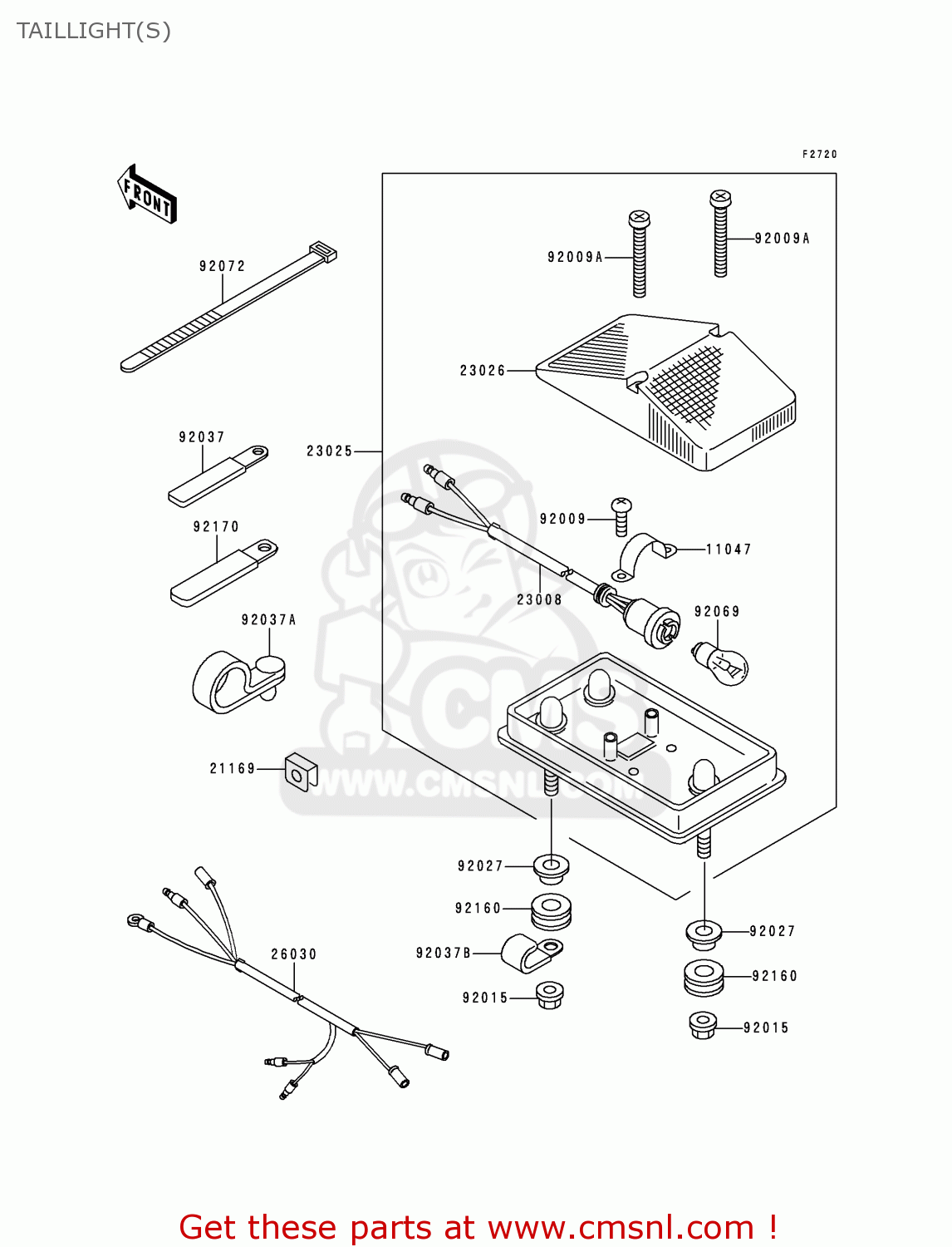 TAILLIGHT(S) KLX250D4 KLX250R 1996 EUROPE UK FR