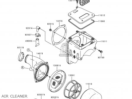 AIR CLEANER - KLX250D4 KLX250R 1996 EUROPE UK FR