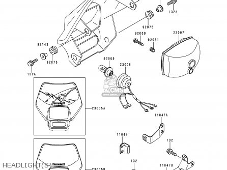 HEADLIGHT(S) - KLX250D4 KLX250R 1996 EUROPE UK FR