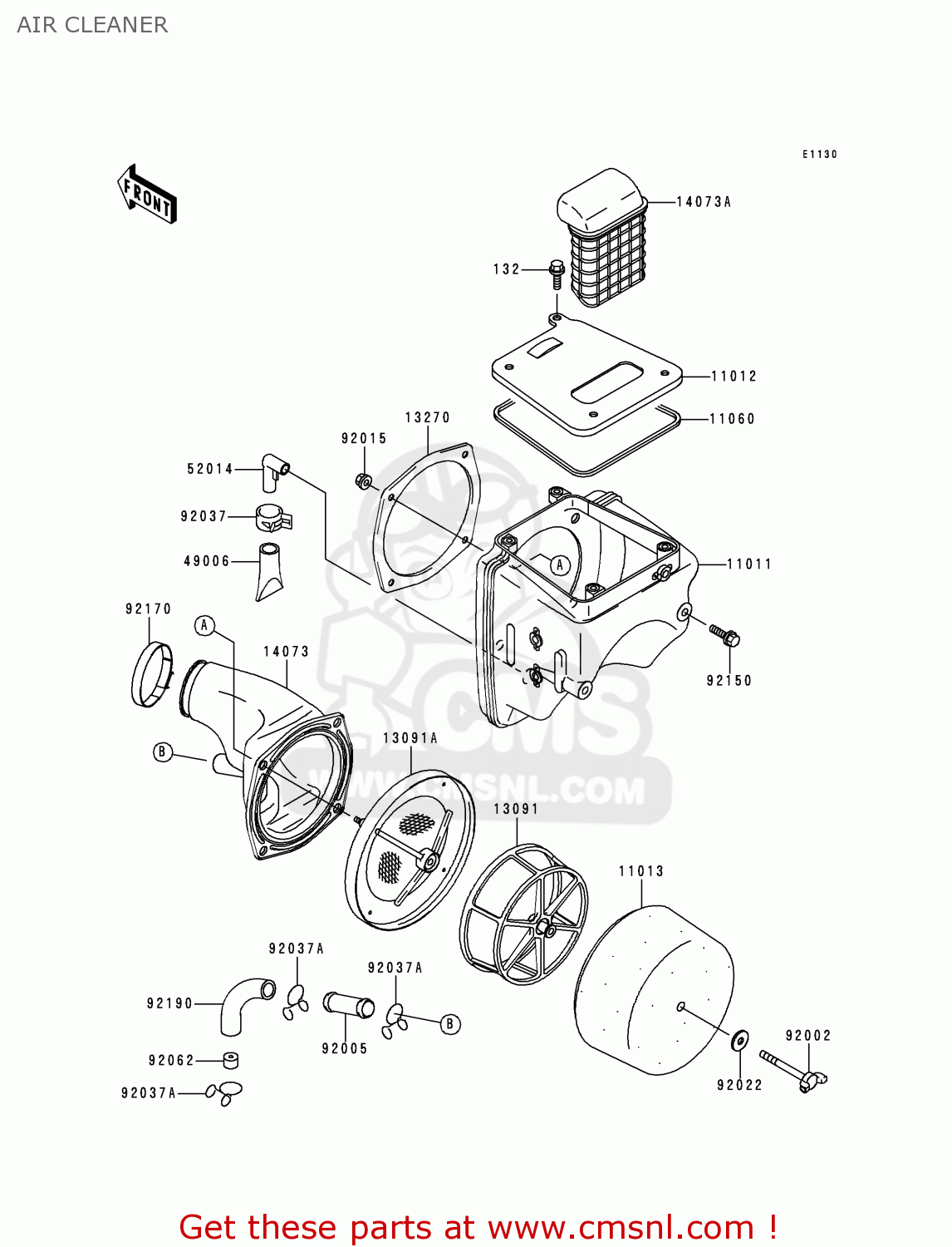 AIR CLEANER KLX250D4 KLXR 1996 USA CANADA