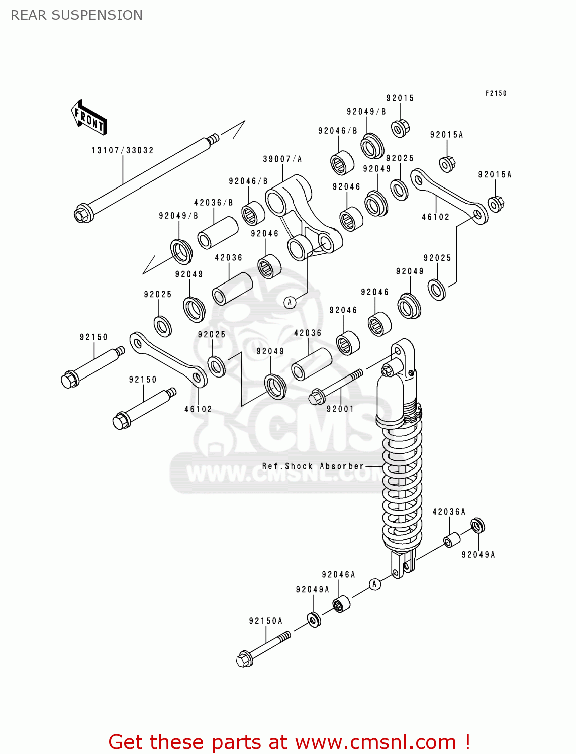 REAR SUSPENSION KLX250D4 KLXR 1996 USA CANADA