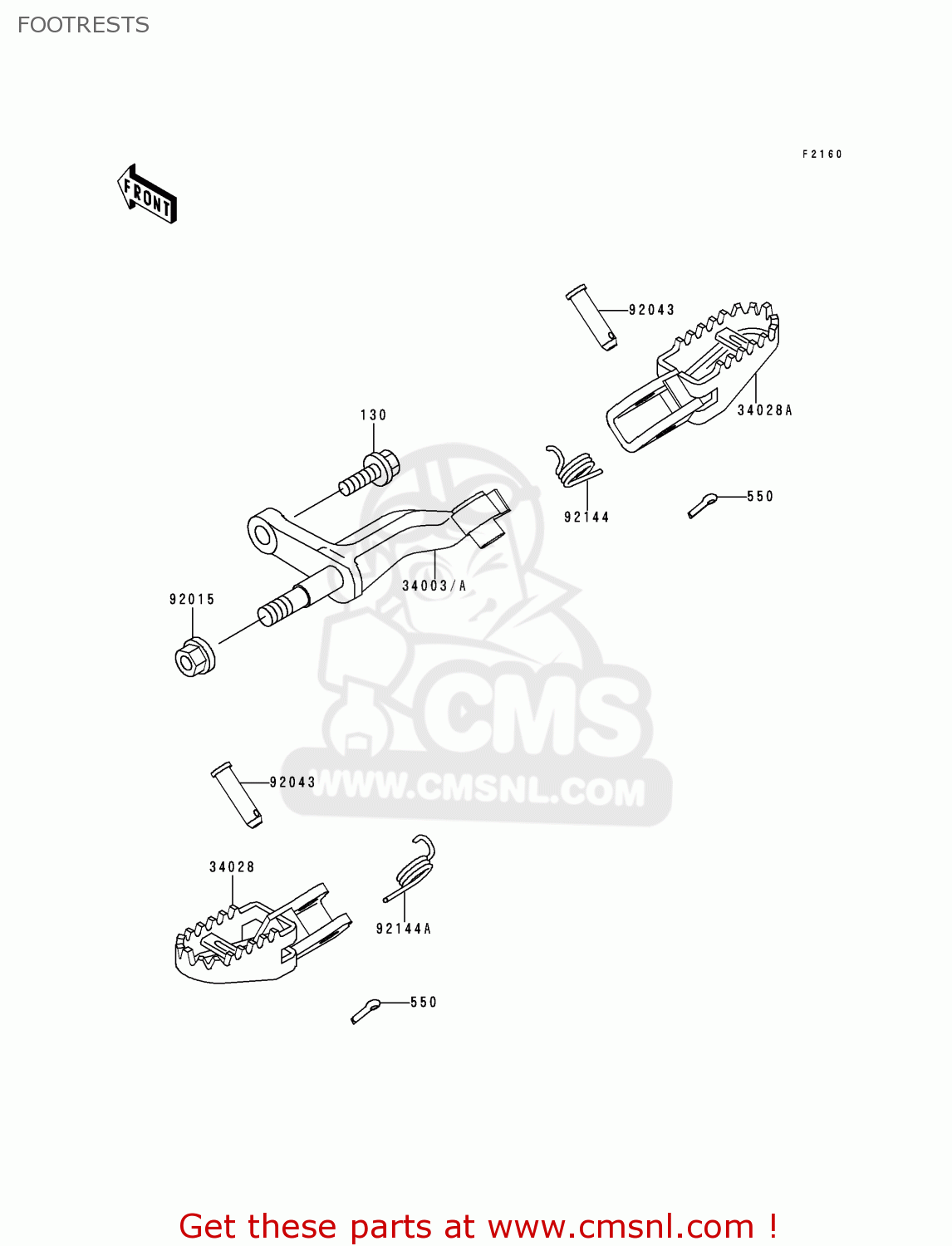 FOOTRESTS KLX250D4 KLXR 1996 USA CANADA