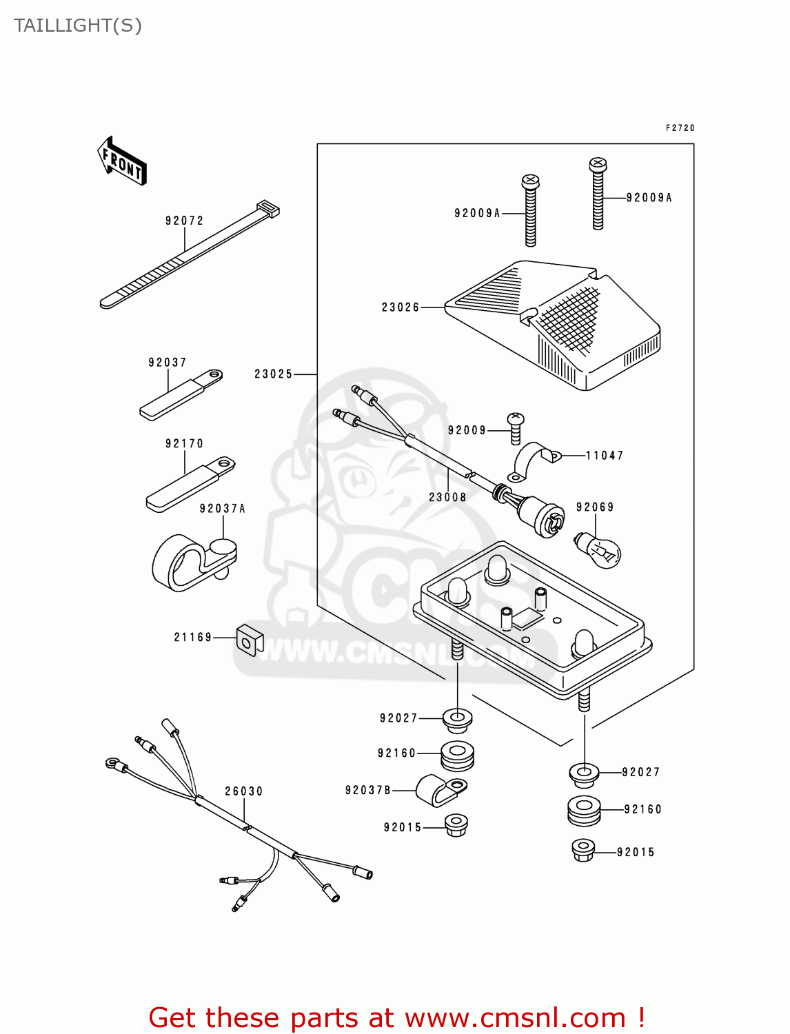 TAILLIGHT(S) KLX250D4 KLXR 1996 USA CANADA